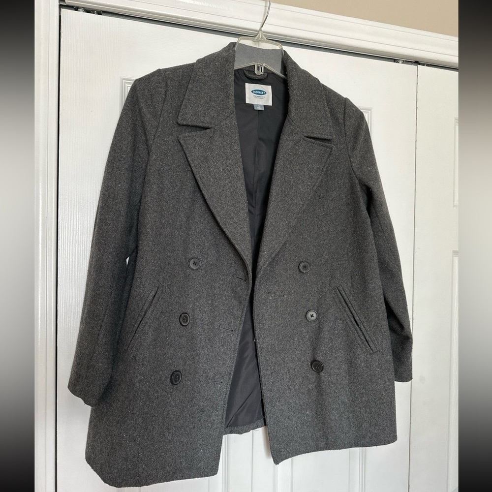 Old Navy gray wool blend women’s peacoat